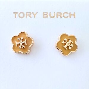 Tory Burch Yellow Mustard Flower Stud Earrings